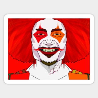 Festive Clown: Halloween-Themed Art Print Magnet